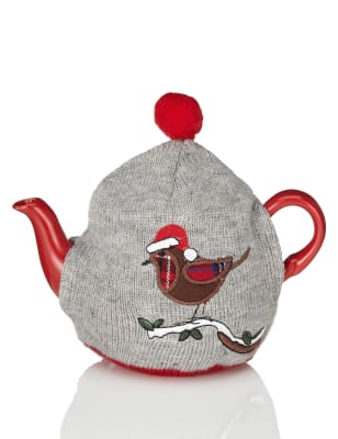 Mini Teapot & Christmas Tea Cosy Set M&S
