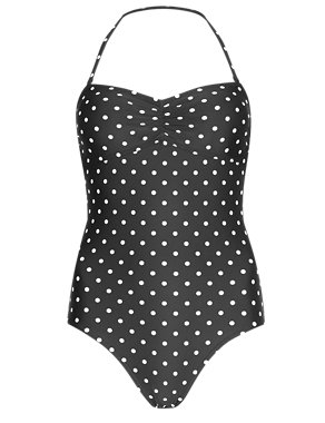 Mix & Match Spotted Underwired Bandeau Swimsuit Image 2 of 5