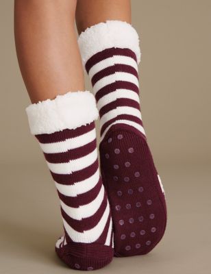 Moccasin Slipper Socks with Grippers, M&S Collection