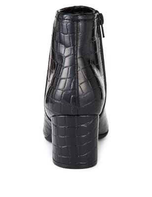 Black mock best sale croc ankle boots