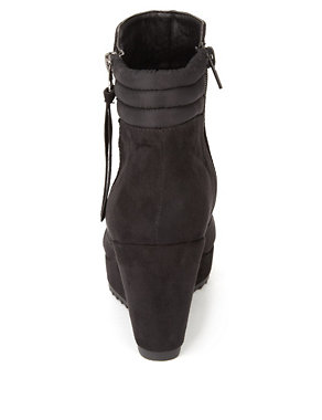 Mock Suede Platform Wedge Ankle Boots with Insolia® Image 2 of 5