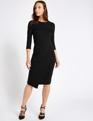 PETITE 3/4 Sleeve Tailored Dress, M&S Collection