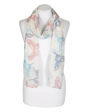 Modal Blend Butterfly Print Scarf Image 2 of 3