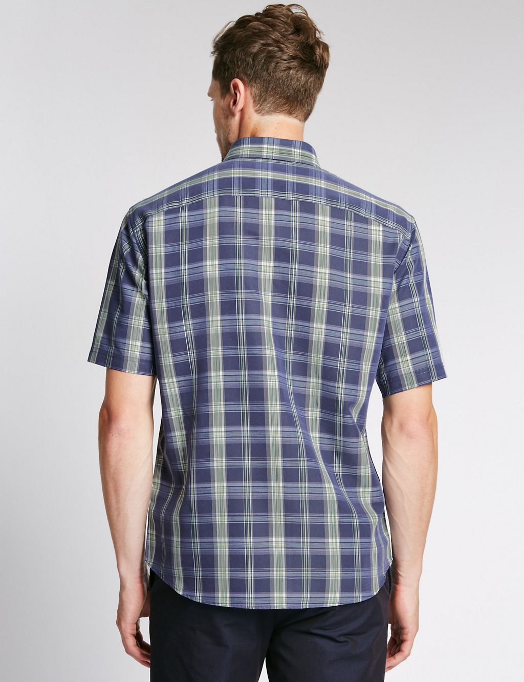Modal Blend Checked Shirt with Pocket 2 of 4