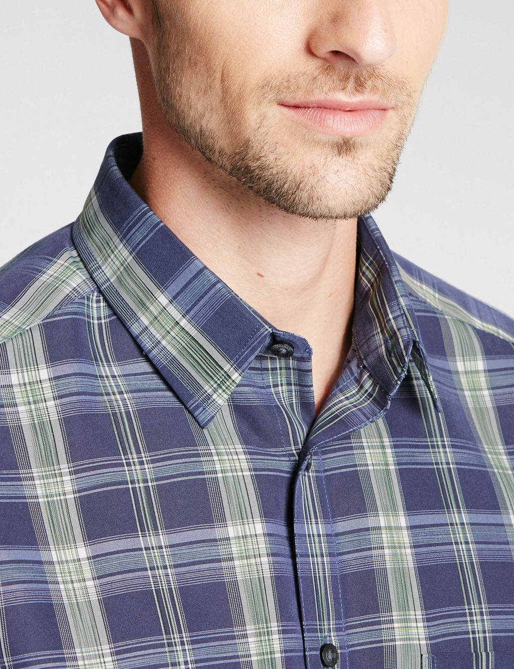 Modal Blend Checked Shirt with Pocket 4 of 4