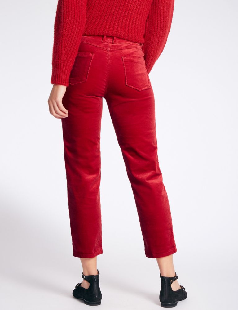 Modal Blend Cropped Straight Leg Trousers 4 of 6