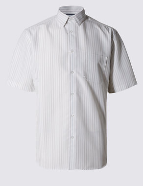 Modal Blend Easy Care Narrow Striped Shirt Image 2 of 3
