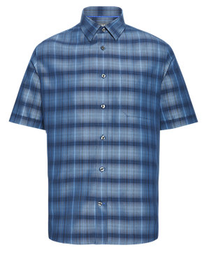 Modal Blend Easy Care Soft Touch Checked Shirt Image 2 of 4