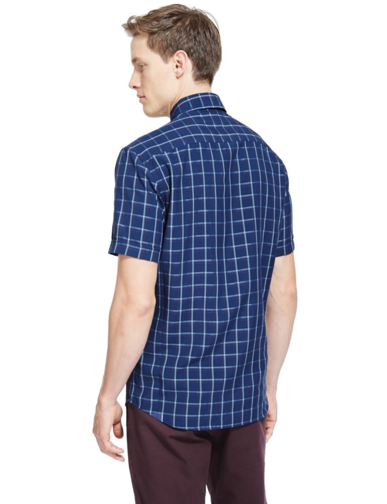 Modal Blend Easy Care Soft Touch Checked Shirt 3 of 4