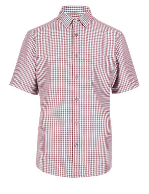 Modal Blend Easy Care Soft Touch Dobby Checked Shirt Image 2 of 3