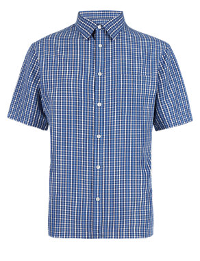Modal Blend Easy Care Soft Touch Gingham Checked Shirt Image 2 of 4