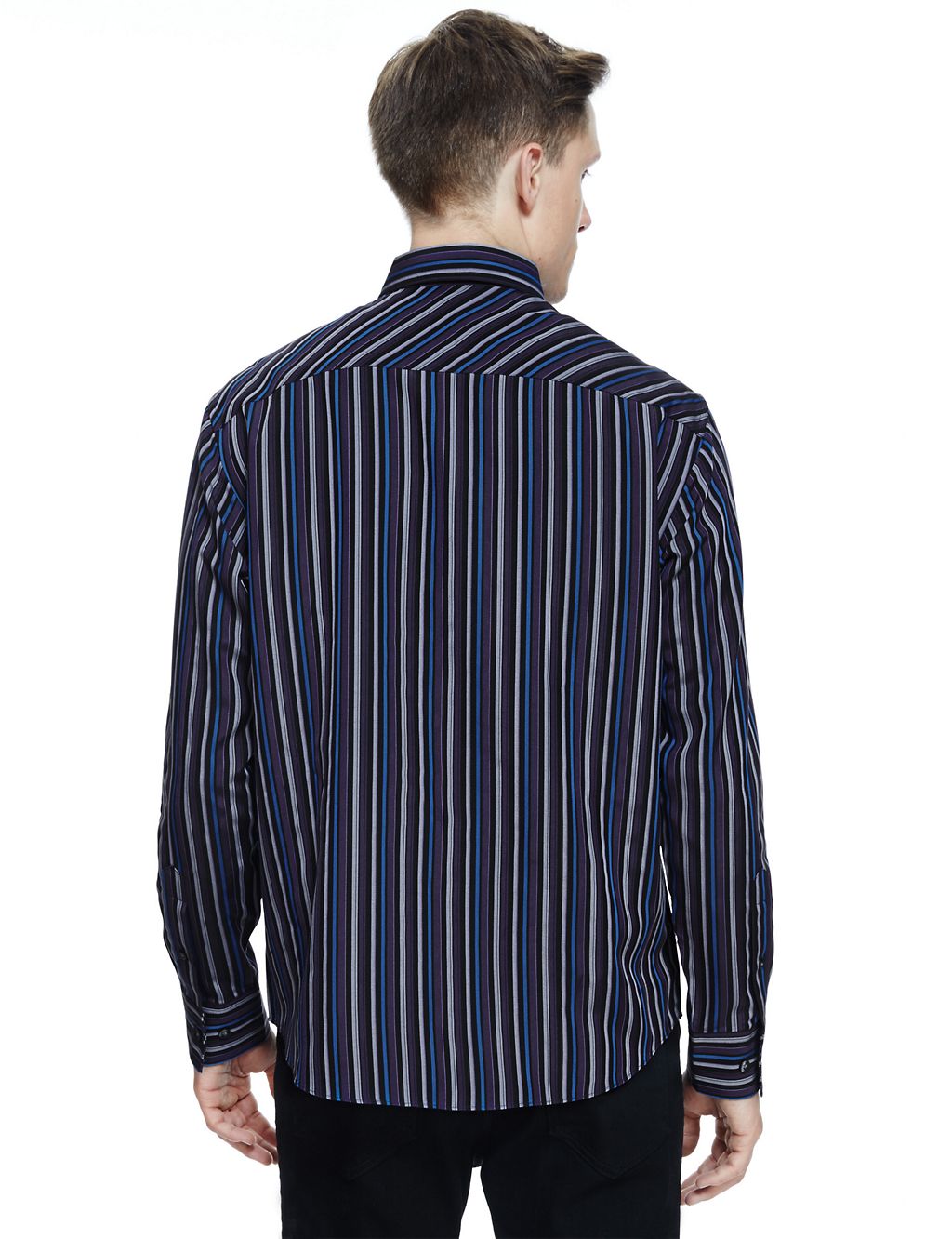 Modal Blend Easy Care Soft Touch Striped Shirt 2 of 4