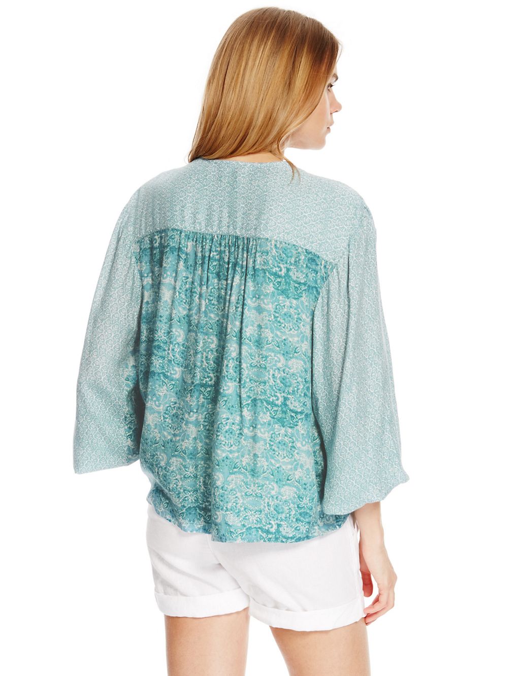 Modal Blend Floral Kimono Cover-Up Top 4 of 4