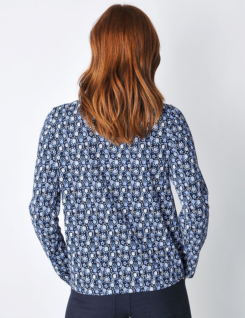 Modal Blend Floral Round Neck Blouse 4 of 5