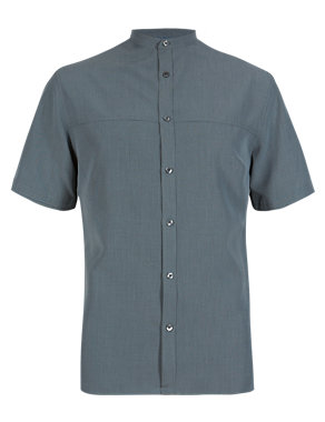 Modal Blend Granddad Collar Soft Touched Shirt Image 2 of 3