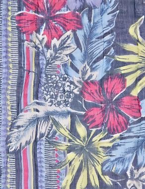 Modal Blend Hibiscus Print Scarf Image 2 of 3