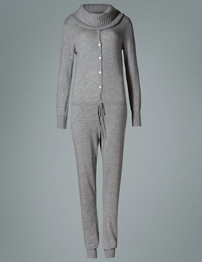 Modal Blend Knitted Onesie with Cashmere Image 2 of 5
