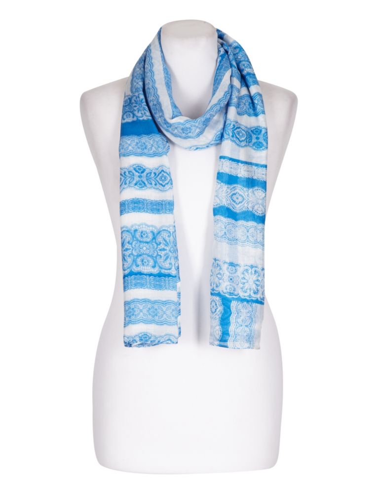 Modal Blend Lace Print Scarf 3 of 3