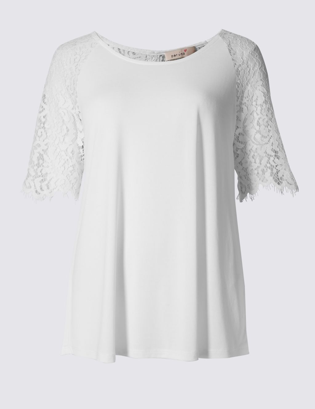 Modal Blend Lace Sleeve Jersey Top 1 of 3