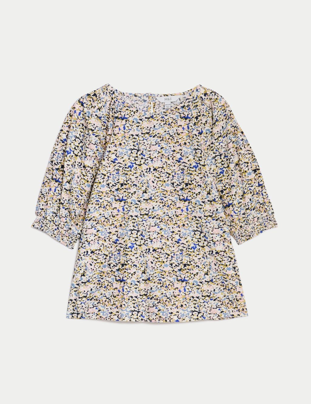 Modal Blend Printed Puff Sleeve Blouse 1 of 5