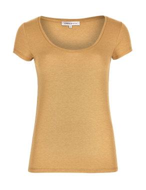 Modal Blend Scoop Neck T-Shirt Image 2 of 4
