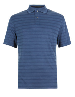 Modal Blend Soft Touch Striped Polo Shirt Image 2 of 4