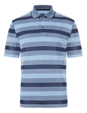 Modal Blend Soft Touch Tonal Striped Polo Shirt Image 2 of 3