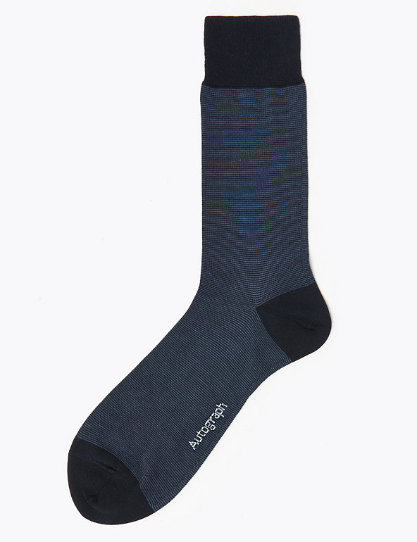 Modal Pima Cotton Striped Socks Image 1 of 2