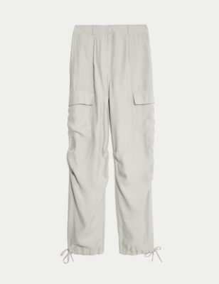 Modal Rich Cargo Wide Leg Trousers Image 2 of 6