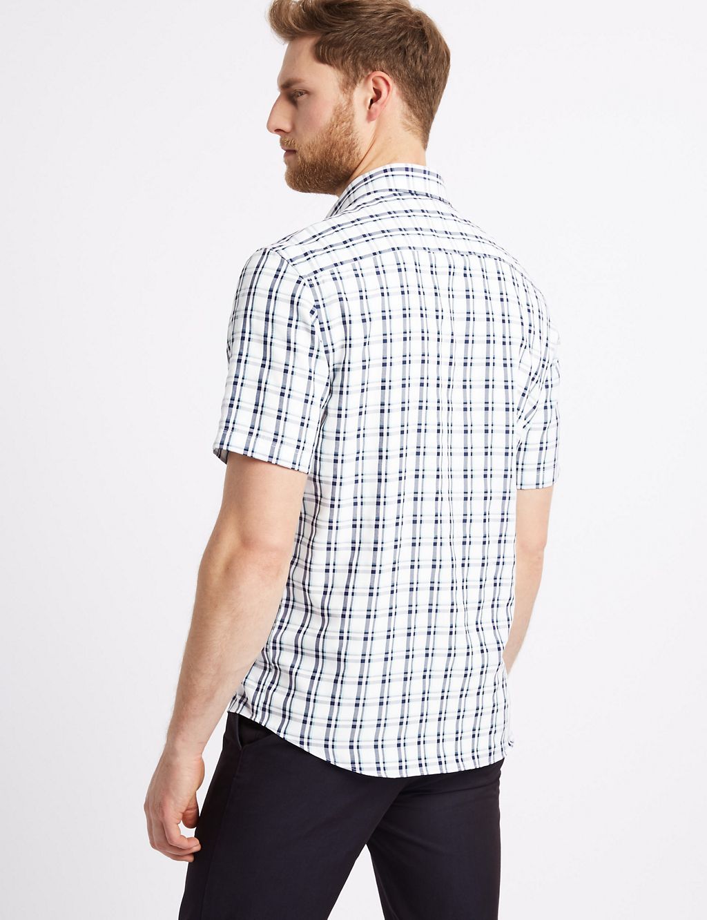 Modal Rich Checked Shirt with Pocket 4 of 5