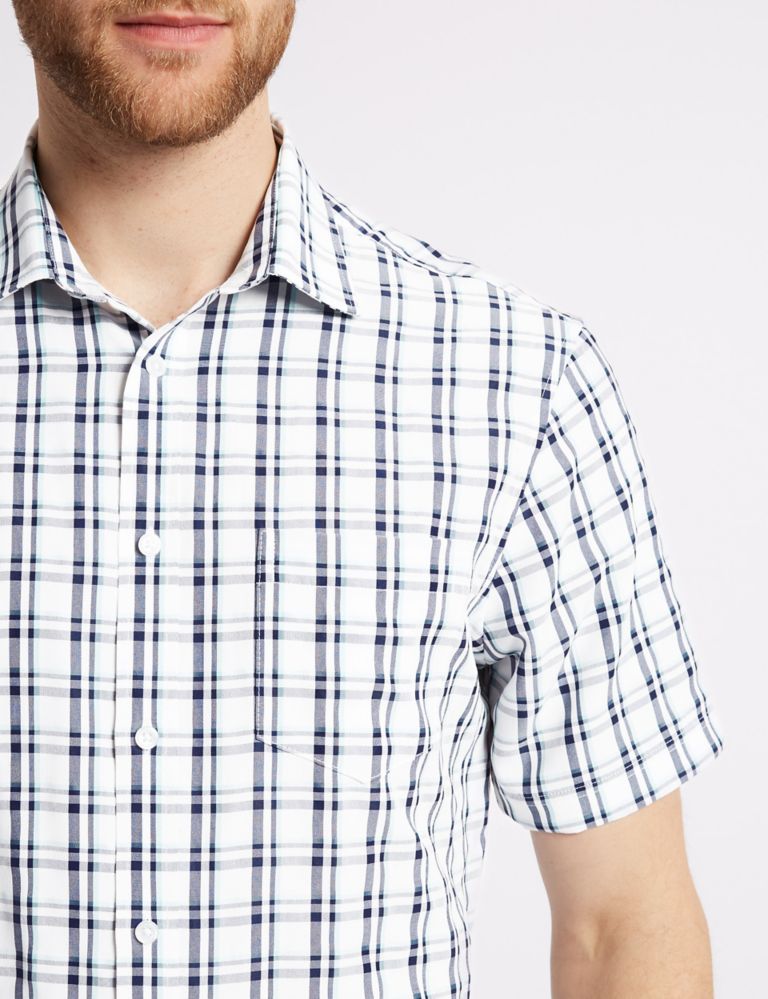 Modal Rich Checked Shirt with Pocket 5 of 5