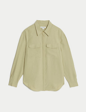 Modal Rich Collared Relaxed Utility Shirt Image 2 of 7
