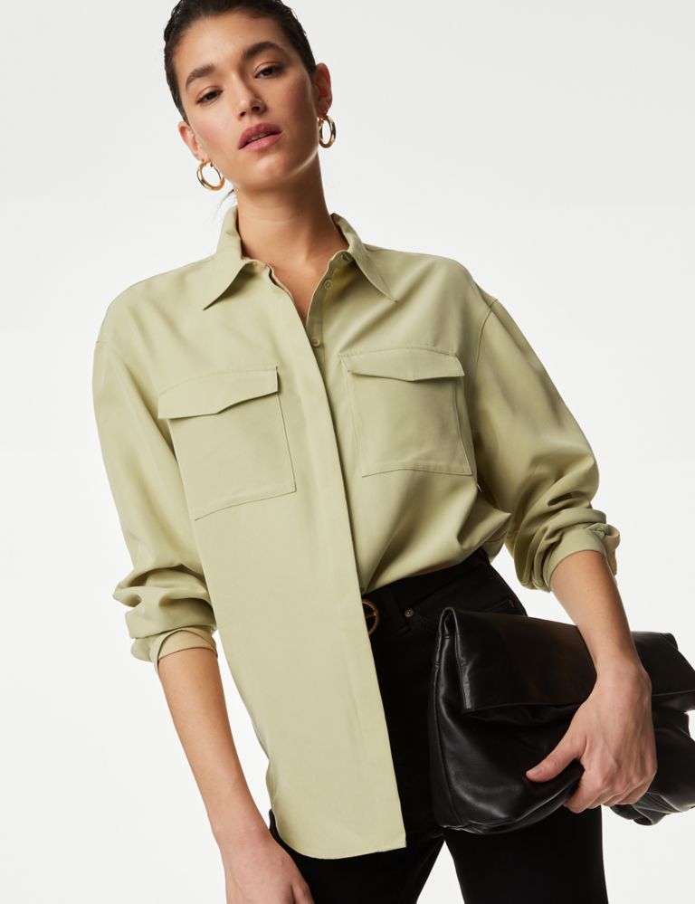 Modal Rich Collared Relaxed Utility Shirt 1 of 7