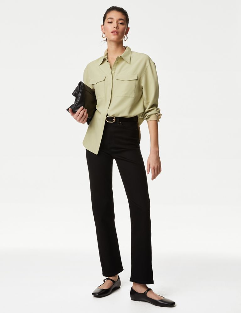 Modal Rich Collared Relaxed Utility Shirt 4 of 7