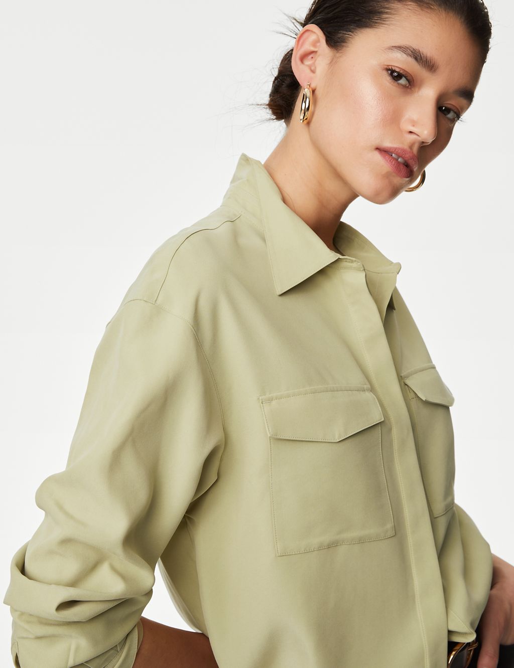 Modal Rich Collared Relaxed Utility Shirt 4 of 7
