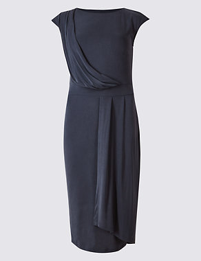 Modal Rich Drape Bodycon Midi Dress Image 2 of 5