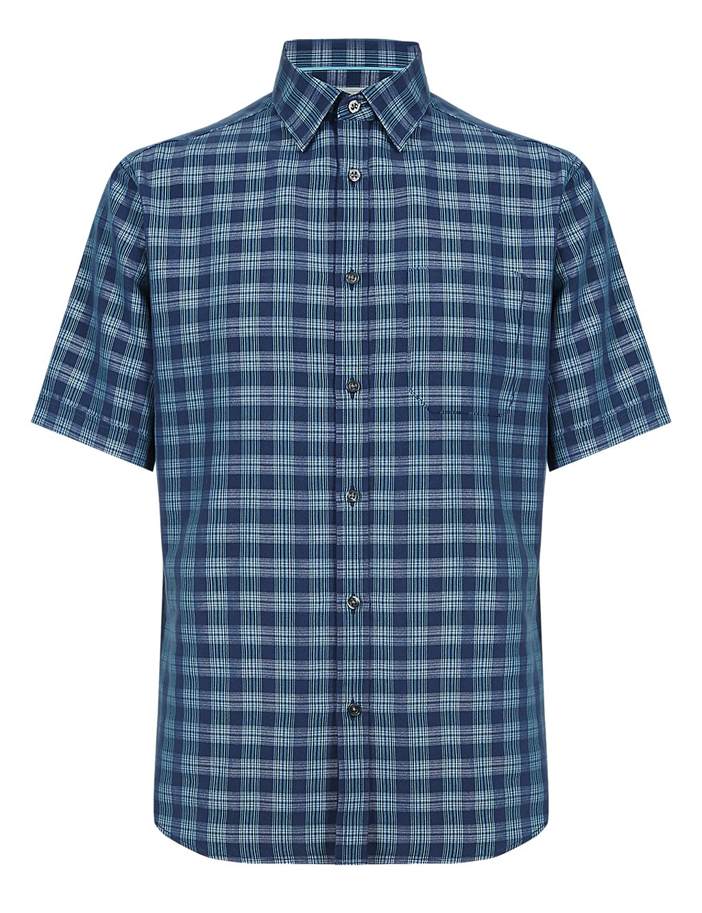 Modal Rich Easy Care Soft Touch Checked Shirt 1 of 3