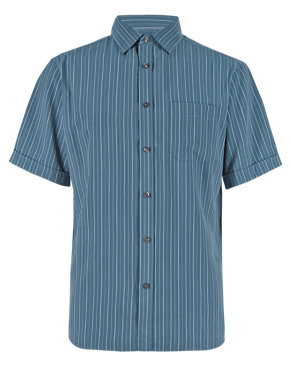 Modal Rich Easy Care Soft Touch Striped Shirt Image 2 of 4