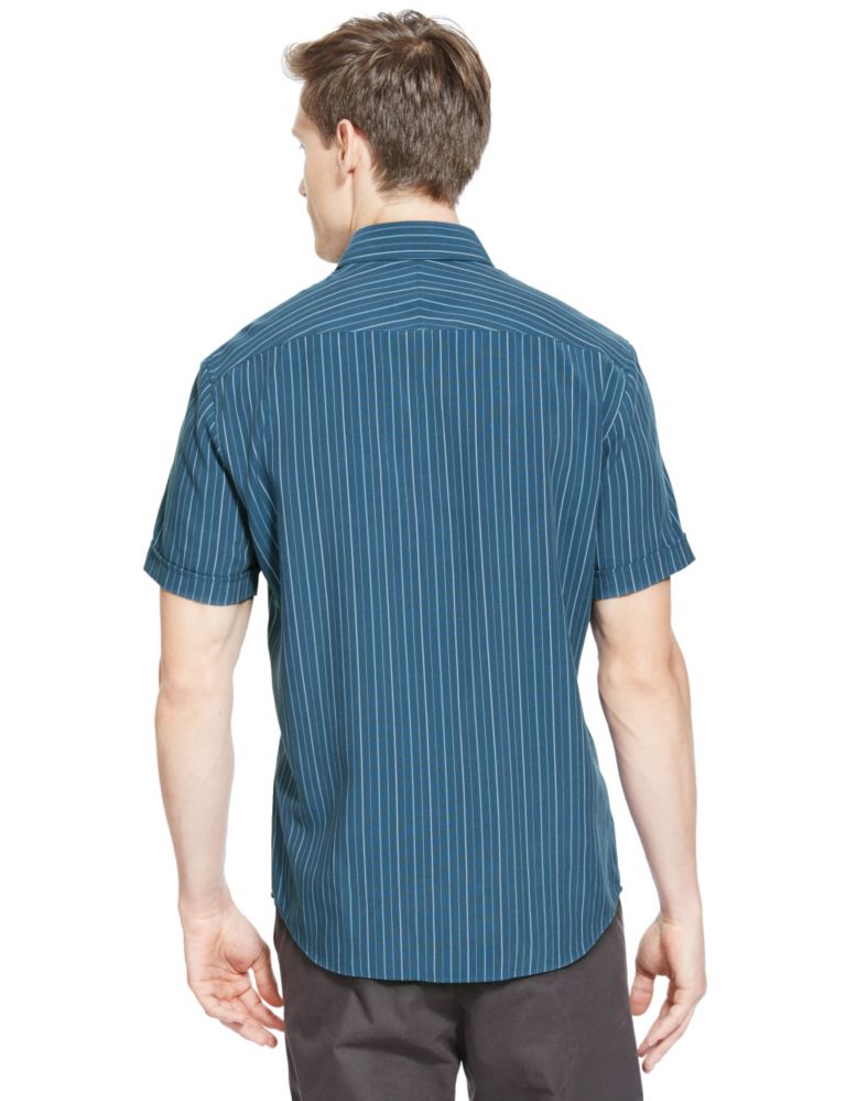 Modal Rich Easy Care Soft Touch Striped Shirt 3 of 4