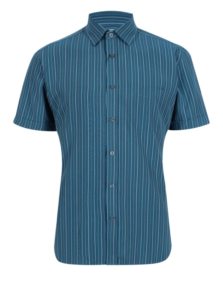 Modal Rich Easy Care Soft Touch Striped Shirt 2 of 4