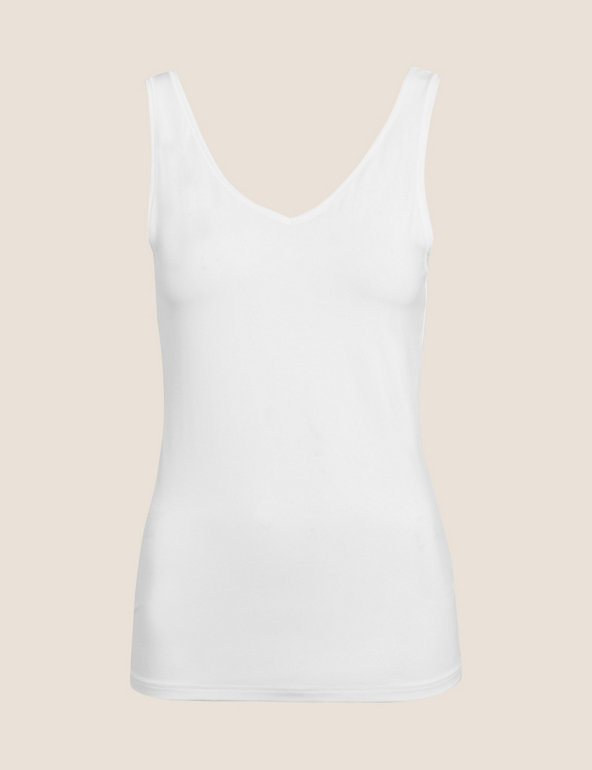 Brand New Womens Ex M&S Flexifit Built up Vest Top White Sizes 6-18 
