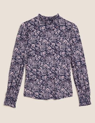 Modal Rich Floral High Neck Top Image 2 of 5