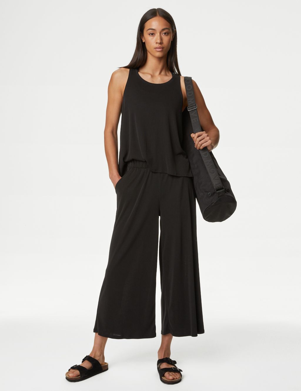 Modal Rich High Waisted Wide Leg Culottes 2 of 6