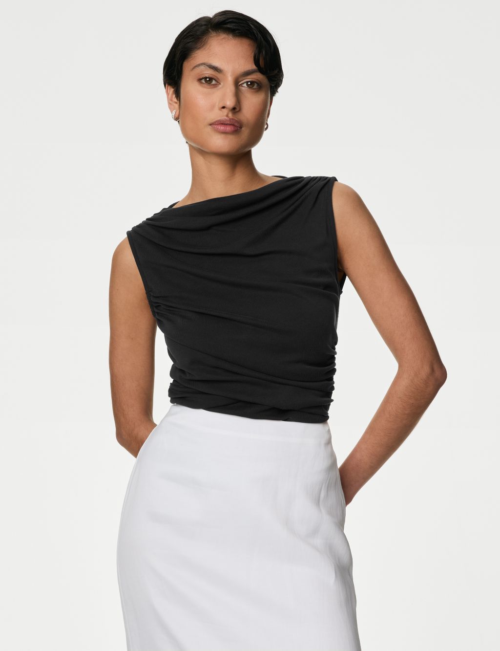 Modal Rich Ribbed Draped Top 3 of 6