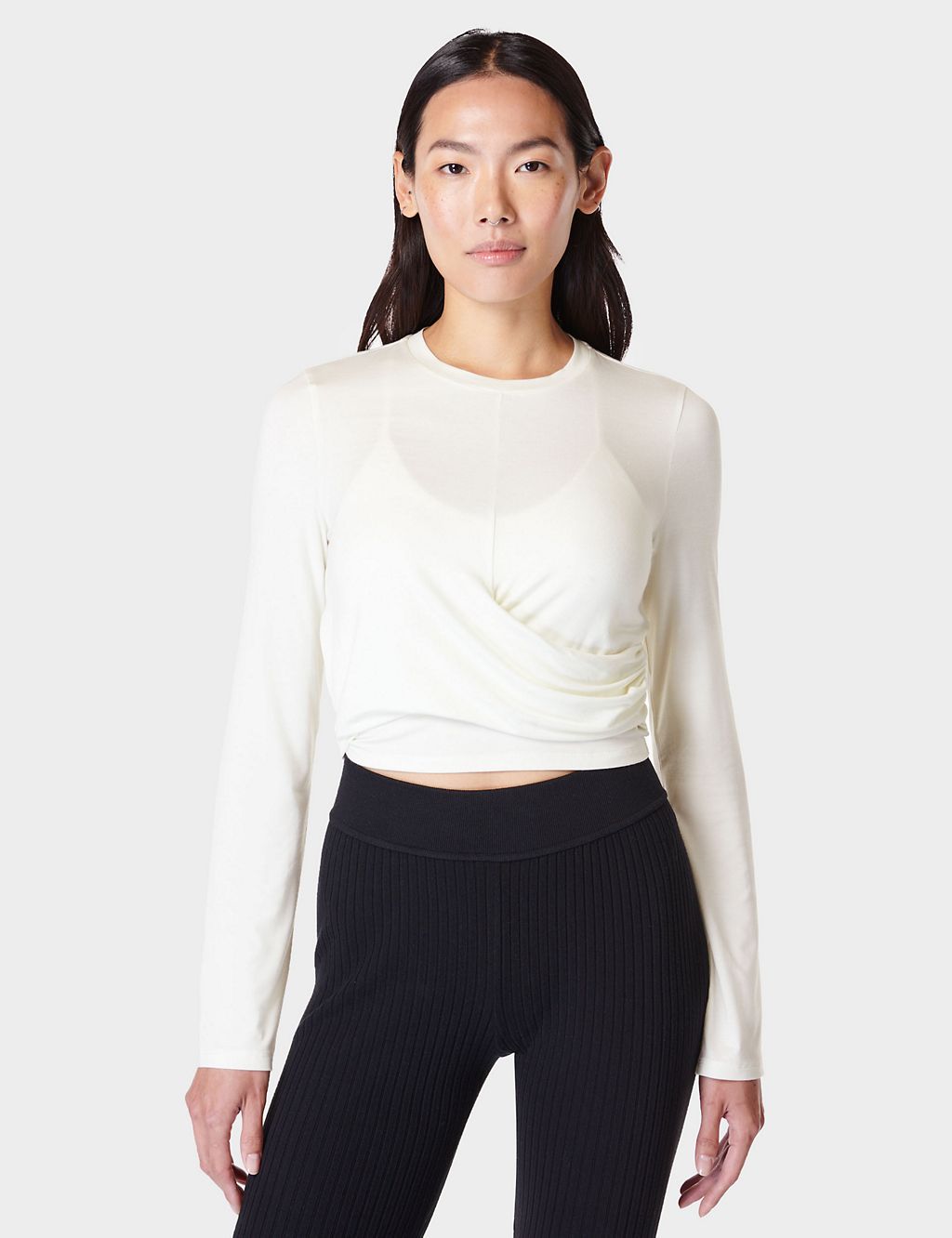 Modal Rich Round Neck Wrap Front Top 3 of 7