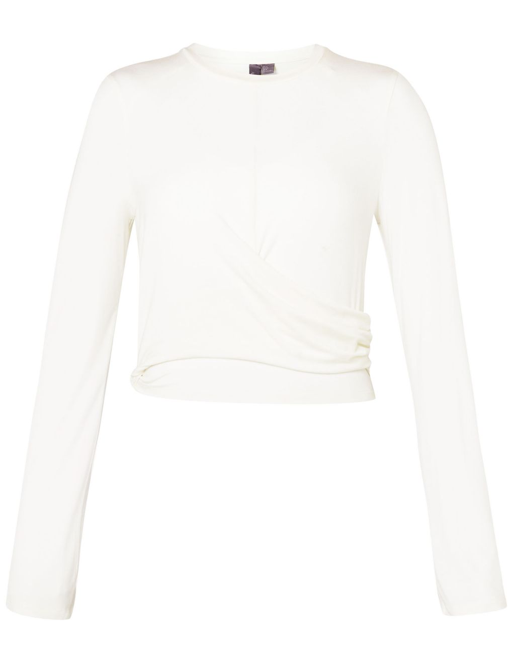 Modal Rich Round Neck Wrap Front Top 1 of 7