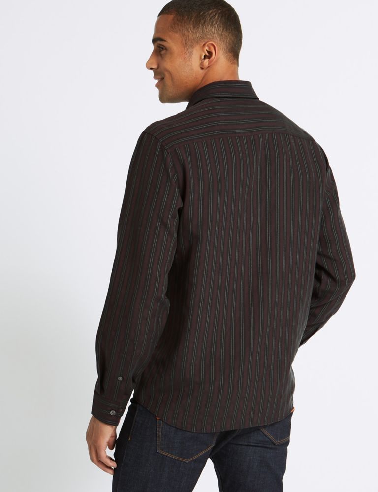 Modal Rich Striped Shirt with Pocket 4 of 5