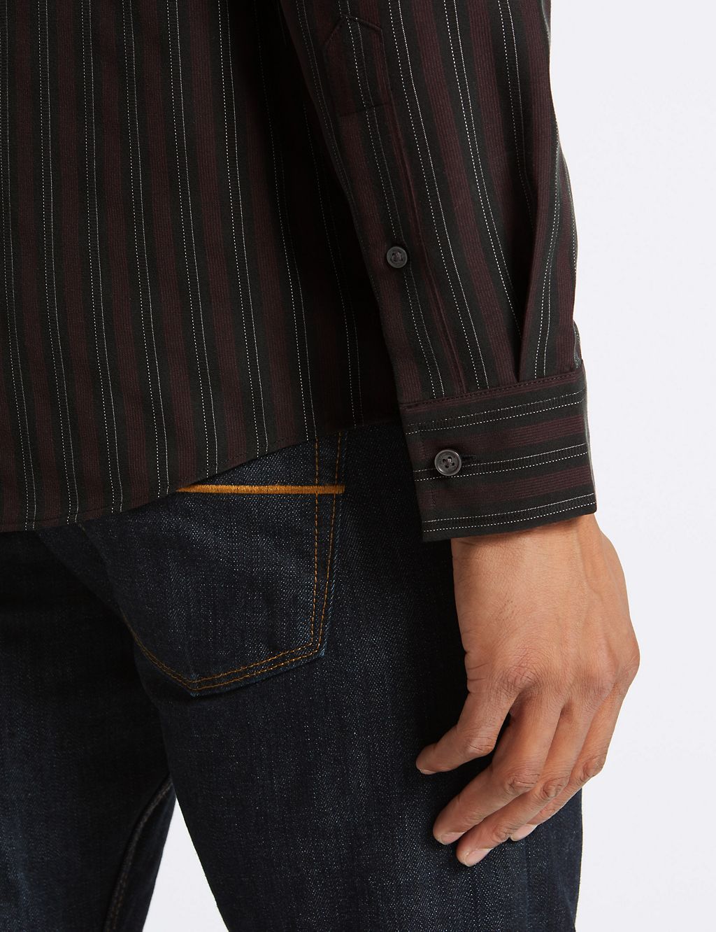 Modal Rich Striped Shirt with Pocket 5 of 5
