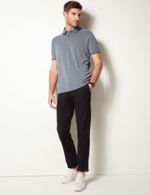 Modal Rich Textured Polo Shirt M S Collection M S