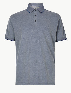 Modal Rich Textured Polo Shirt Image 2 of 5